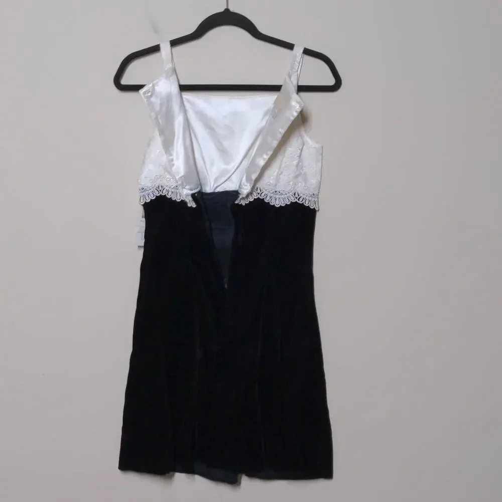 Scott McClintock A Line Dress Black Lined Spaghetti Strap Lace 6 New Deadstock - Picture 5 of 15